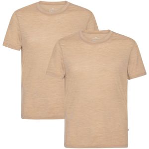 DANISH ENDURANCE Thermo T-Shirt voor Heren - van Merino Wol - Zand - 2 pack - Maat XXL
