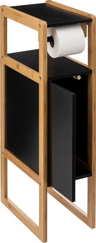 Toiletrolhouder Natureo met Reserverolhouder 33x20x80cm - Zwart/Bruin