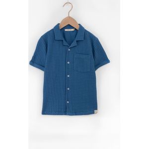 Sissy-Boy - Blauw overhemd met wafelstructuur