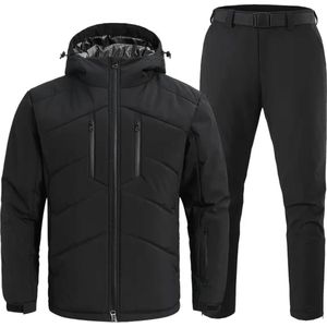 Skipak - SkiBroek - Skijas - Ski Suit - Wintersport - Heren - 2-Delig - Zwart - Winter - Maat M