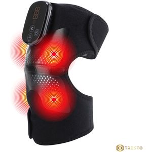 TRESTO - 3 in 1 Massageapparaat - Knie - Schouder - Elleboog - Vibratie - Warmte Massage - LED - Draadloos - Zwart