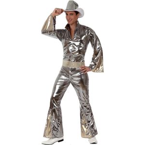 Disco man kostuum zilver uit 1 stuk T-3 - Maat XL