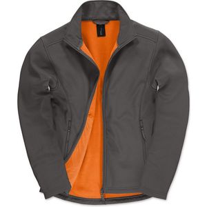 Fleecevest 'Softshell Jacket ID.701' B&C Collection Maat XL Donkergrijs/Oranje