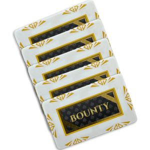 Diamond poker plaque - poker chip - poker - plakkaat - bounty (5 stuks) - wit