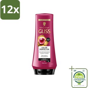 Gliss - Hair Repair - Conditioner voor Kleurbehoud en Glans - 200 ml - Voordeelverpakking - 12 stuks - Haar conditioner - Kleurbescherming