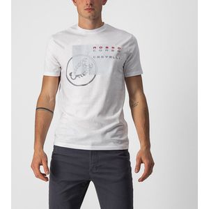 Castelli Casual T-Shirt Heren Wit Zilver - MAURIZIO TEE WHITE SILVER GRAY RED-L