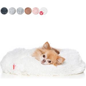 Snoozle Donut Hondenmand S - 50 cm - Fluffy Hondenmand Klein - Ronde Hondenmand Wit - Superzacht Hondenbed voor Kleine Hond - Anti-Stress Hondenkussen