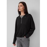 Sweatshirt - Zacht - Scuba Hoodie - Met Vleermuismouwen - Halve Rits