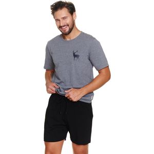 Doctor Nap Katoenen Pyjama Heren Volwassenen Korte Mouw Korte Broek Shortama Dark Grey Kort PMB.7235 L
