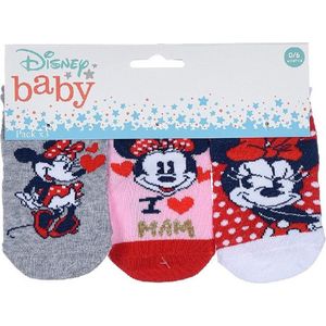 Minnie Mouse - Baby sokken - 3 paar - 6 tot 12 Maanden