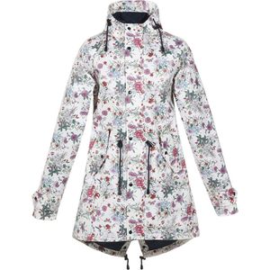 Wit gebloemde dames regenjas / parka Shangri-La HafenCity® van BMS S