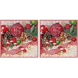 40x Kerst servetten in kerstsfeer 33 x 33 cm - Kerstdiner tafeldecoratie versieringen - Papieren wegwerpservetten 3-laags