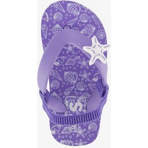 Meisjes teenslippers met schelpen paars - Maat 23
