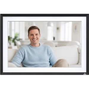 White-Label® Digitale Fotolijst met Wifi - Fotolijsten - Frameo App - HD Kwaliteit - Zwart met Wit