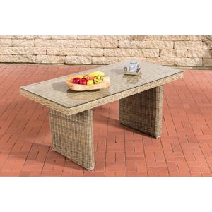 In And OutdoorMatch tuintafel Deluxe Clint - tuintafel kunststof - tuintafels - tafel - Glazen tafel - 80 x 160 x 74 cm