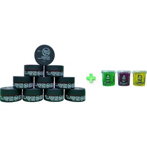 10-pack Voordeelbundel Red One Aqua Hair Wax Quicksilver Grijs 150ml + 3 stuks Topkwaliteit Ottoman Ultra Strong Hair Gel 150ml - RedOne - Extra voordelig - Haargel - Haarwax - Sterke Hold - Kapperskwaliteit