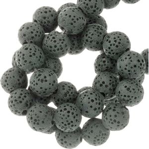 Lava Kralen (8 mm) Storm Grey (51 Stuks)