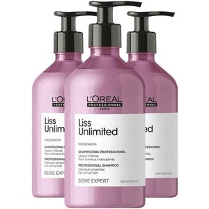 L'Oréal Professionnel Liss Unlimited Shampoo - 3 x 500 ml - Voordeelverpakking