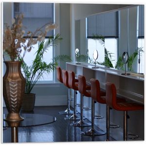 Forex - Kappersstoelen in Salon - 50x50cm Foto op Forex