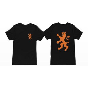 Nederland T-shirt – Oranje Leeuw – Unisex – Zwart – Maat L