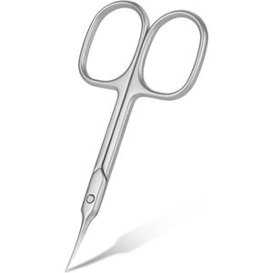 Cuhostki - 1 Stuk - Nagelclipper, Rvs, Cuticuleknipper - Nagelriemschaar - Zilver - Classic - Gebogen Spits, Scherp Punt, Duurzaam
