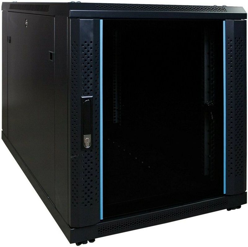 DSIT 12U mini serverkast met glazen deur 600x1000x720mm (BxDxH) - serverbehuizing - serverrack - 19 inch