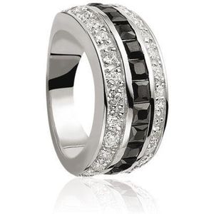 Zinzi ZIR307Z58 Ring - Zilver - Zwarte Zirkonia - Maat 58