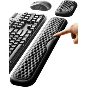 Ergonomische Polssteun - Traagschuim Polssteun Voor Toetsenbord En Muis - Comfortabele Ondersteuning Voor Kantoor En Games - Zwart