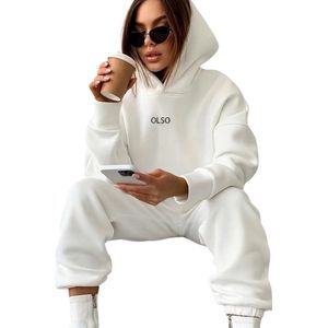 Nivard Joggingpak Dames - Huispak - Trainingspak - Volwassenen - Capuchon - Jogging Pak - Joggingbroeken - Broek - Hoodie - Wit - Maat S