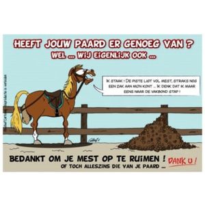 Humoristische bordjes paard - Bedankt om je mest op te ruimen - Stalplaat