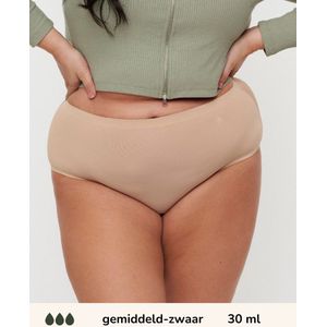 Moodies incontinentie ondergoed - Seamless High Waist Hiphugger - gemiddeld/zwaar kruisje - maat 3XL - beige