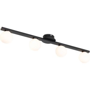 QAZQA cederic - Moderne Plafondlamp - 4 lichts - L 680 mm - Zwart - Buitenverlichting
