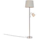 QAZQA retro - Klassieke Vloerlamp | Staande Lamp met flexarm met leeslamp - 1 lichts - H 1580 mm - Grijs - Woonkamer | Slaapkamer | Keuken