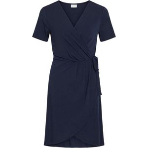 VILA VINAYELI SS KNEE WRAP DRESSSU Dames Jurk - Maat L