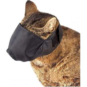 WAUDOG Kattenmuilkorf / Muilkorf voor Katten en Poezen - Nylon - Klittenbandsluiting - Zwart - Maat: S - Maximale Snuitomtrek: 26 cm - Nekomtrek: 20 - 28 cm (GELIEVE ALVORENS BESTELLEN OPMETEN)