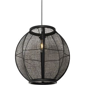 QAZQA rob - Oosterse Hanglamp - 1 lichts - Ø 46 cm - Zwart - Woonkamer | Slaapkamer | Keuken