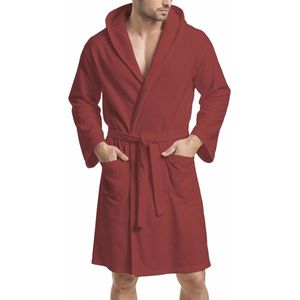 Unisex Microfiber Badjas voor Dames en Heren - Bordeaux - XL - 100% Hypoallergene Microvezel