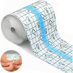 Thelau - Douchpleister 10 cm x 10 m - Waterdicht - Tattoopleister - Wondpleister - Transparante Rol - Sport en Douchen - Ademend materiaal - Sneldrogend - Huidvriendelijk