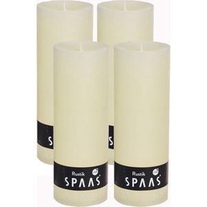 SPAAS Kaarsen - Rustieke kaarsen 68/190 mm - Stompkaars - 95 branduren - Ivoor - 4 stuks - Voordeelverpakking
