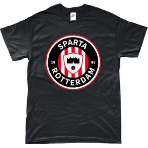 Sparta Rotterdam Shirt - Kasteelheren - T-Shirt - Rotterdam - 010 - Voetbal - Artikelen - Zwart - Unisex - Regular Fit - Maat 4XL