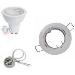 LED spot kit G U10 inbouw 8W Verstelbaar Rond WIT - Koel wit licht - Overig - Unité - Wit Froid 6000K - 8000K - Wit - SILUMEN