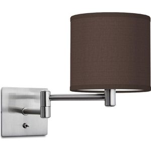 Home Sweet Home wandlamp Bling - wandlamp Swing inclusief lampenkap - lampenkap 16/16/15cm - geschikt voor E27 LED lamp - chocolade