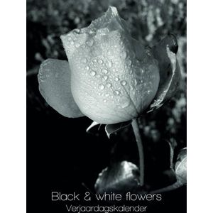 Verjaardagskalender - Black & white flowers