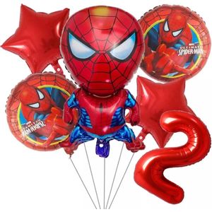Spiderman folieballon -Spiderman Marvel Hero Party Ballon 6 stuks Folie Ballon Verjaardag - Kinderfeestje - Versiering - Decoratie - Jomazo - spiderman verjaardag - spiderman themafeest - spiderman ballonnen - Disney feestje - superhelden feest