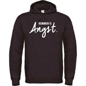 Remmen is Angst wintersport hoodie zwart XXL - wit - soBAD. | Foute apres ski outfit | kleding | verkleedkleren | wintersporttruien | wintersport dames en heren