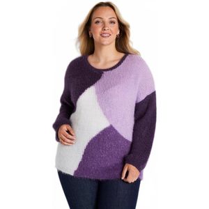 Zacht gebreide colourblock trui