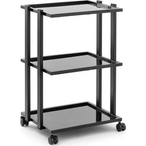 physa - Cosmeticawagen - Zwart - 3 Glazen Leggers - Max. 60 kg