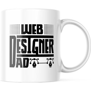 Mok met tekst: Web designer dad | Webontwikkelaar Mok | Webdeveloper Mok | Webdesigner Mok | Grappige Cadeaus | Grappige mok | Koffiemok | Koffiebeker | Theemok | Theebeker