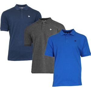 3-Pack Donnay - Polo (Noah) - Sportpolo - Heren - Navy/Charcoal/Active blue (413) - maat L