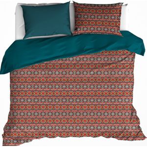 De Witte Lietaer Dekbedovertrek Melchior Brandy Brown - Hotelmaat - 260 x 240 cm - Katoen Flanel